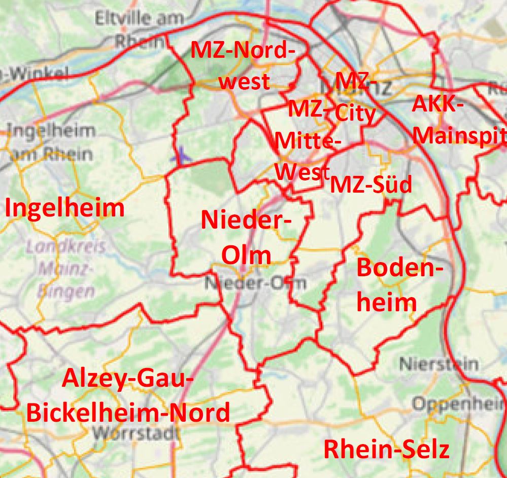 Karte Pastoralraum Nieder-Olm (c) Bistum Mainz