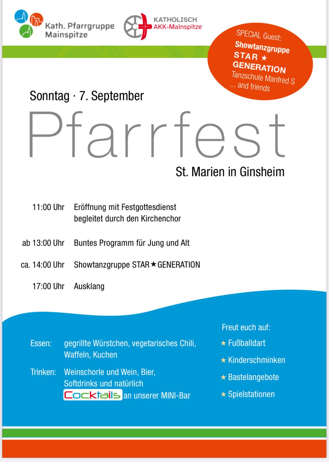 Plakat zum Pfarrfest Ginsheim 2025 (c) Alexandra Ries