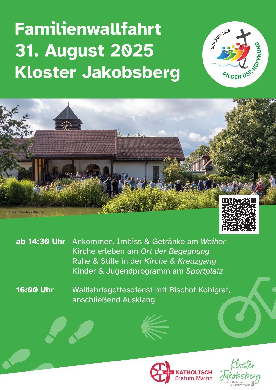 Plakat zur Bistumsfamilienwallfahrt am 31. August 2025 auf den Jakobsberg (c) Bistum Mainz