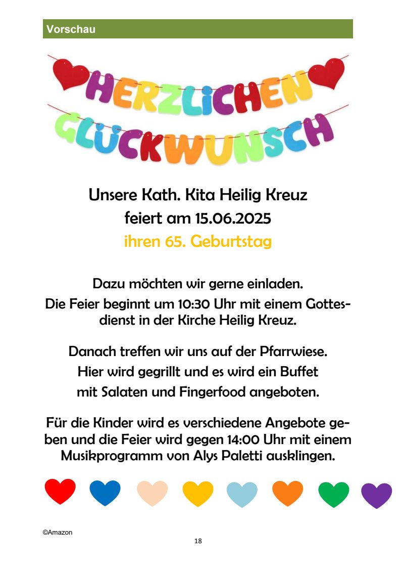 65.Geburtstag Kita Heilig Kreuz (c) Amazon