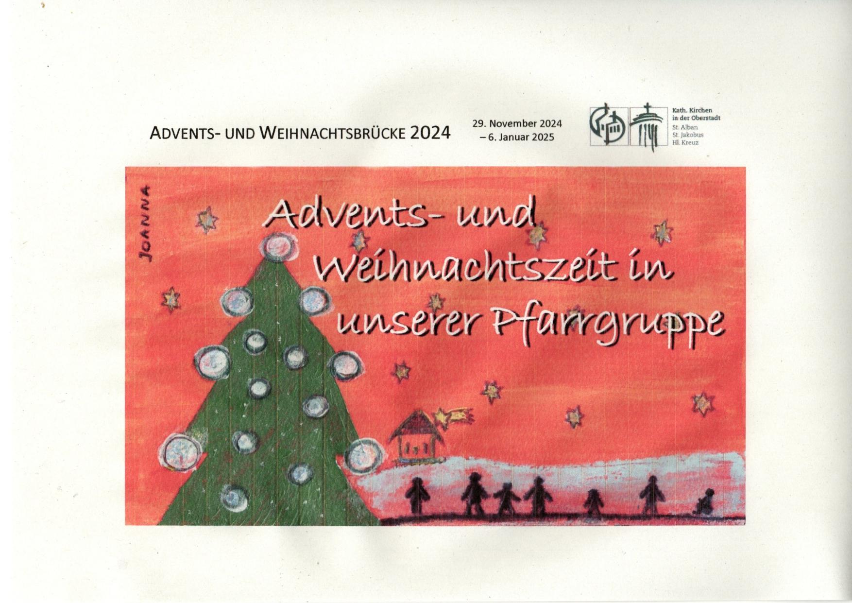 Titelseite Advents- und Weihnachtsbrücke 2024 (c) Pfarrei St. Alban-St. Jakobus