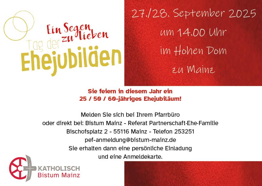 Vorankündigung Ehejubiläum