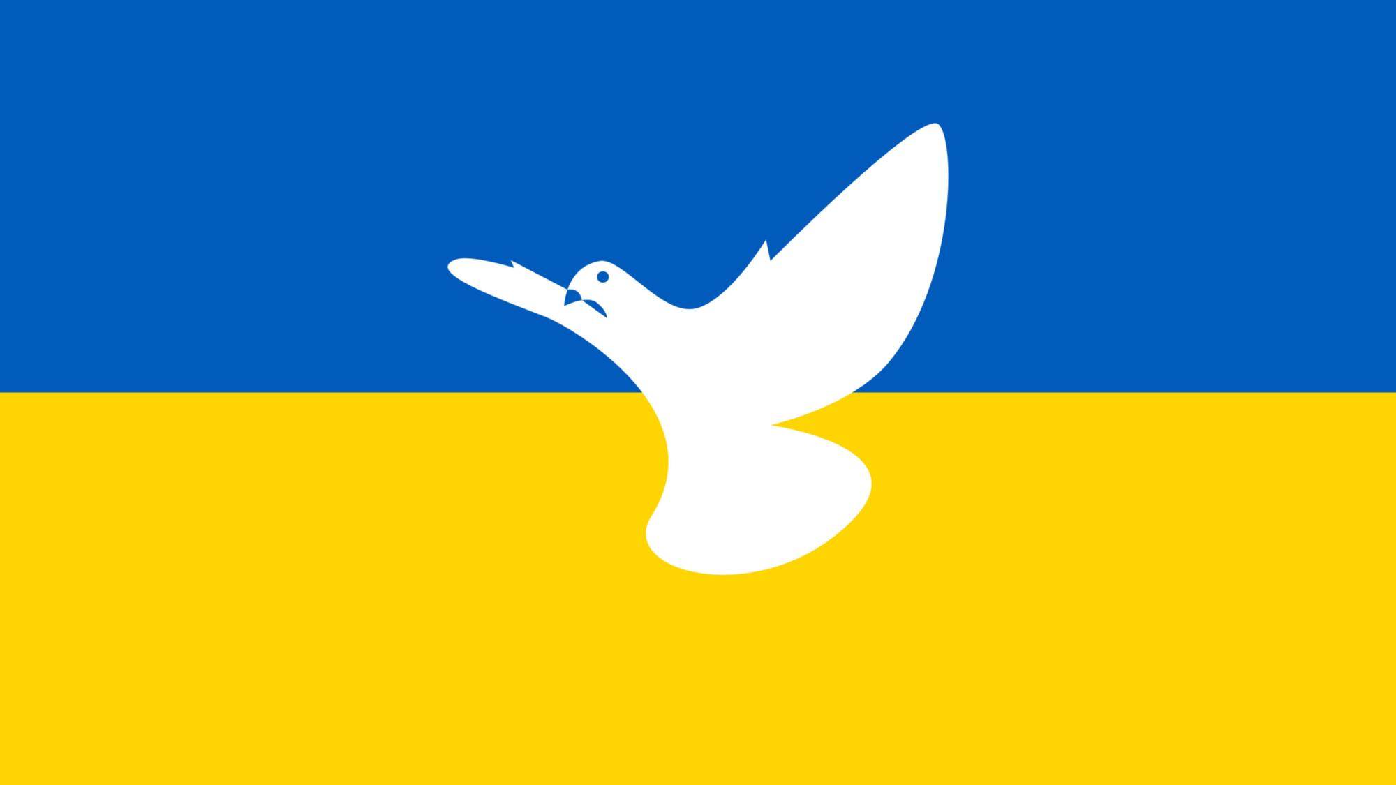 Friedenstaube-Ukraine-Flagge