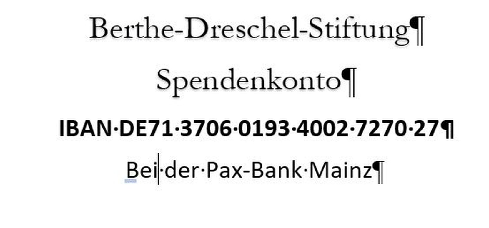 Spendenkonto-Berthe-Dreschel-Stiftung (c) --