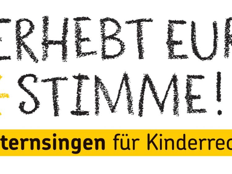 Logo der Sternsinger-Aktion 2025 'Erhebt Eure Stimme für Kinderrechte'