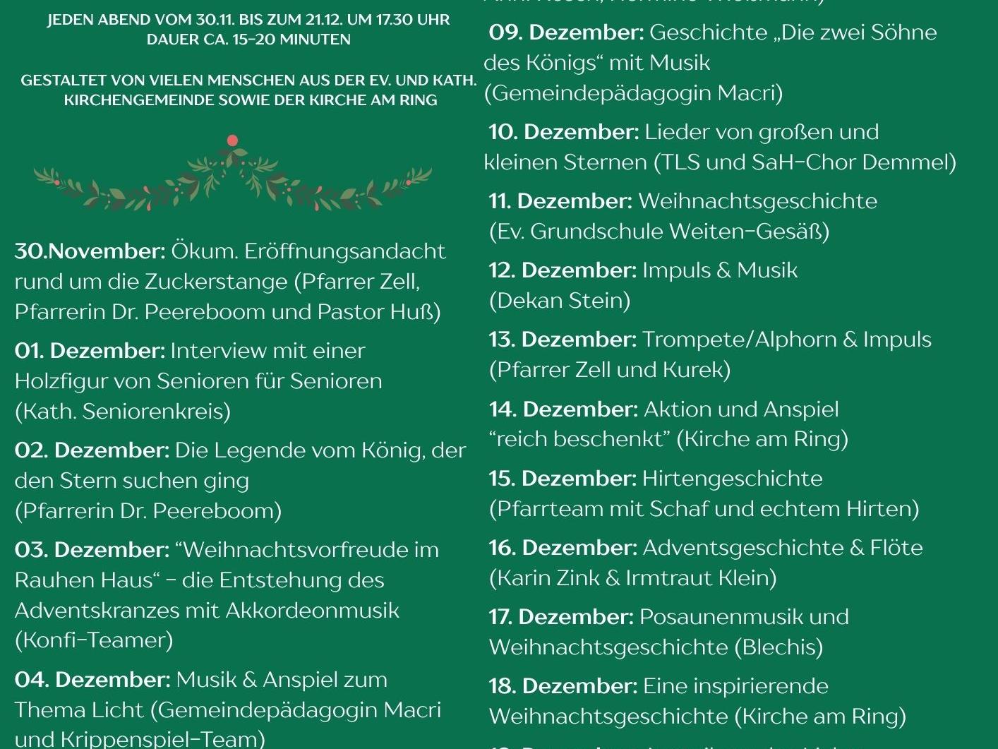 Lebendiger Adventskalender 2025