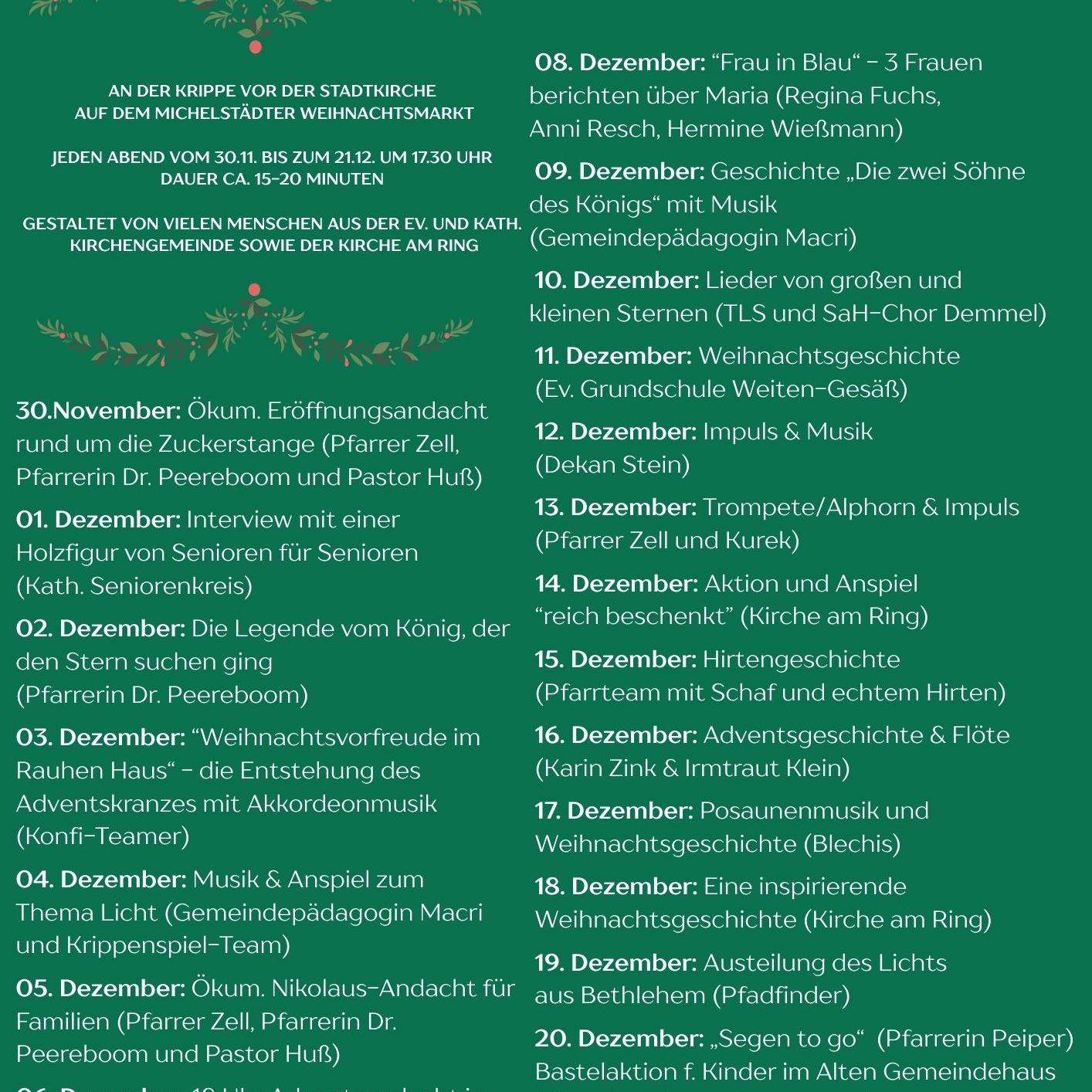 Lebendiger Adventskalender 2025