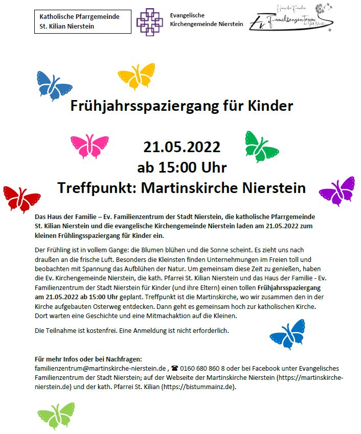 2022_Flyer Frühjahrsspaziergang für Kinder (c) Haus der Familie - Evangelisches Familienzentrum der Stadt Nierstein