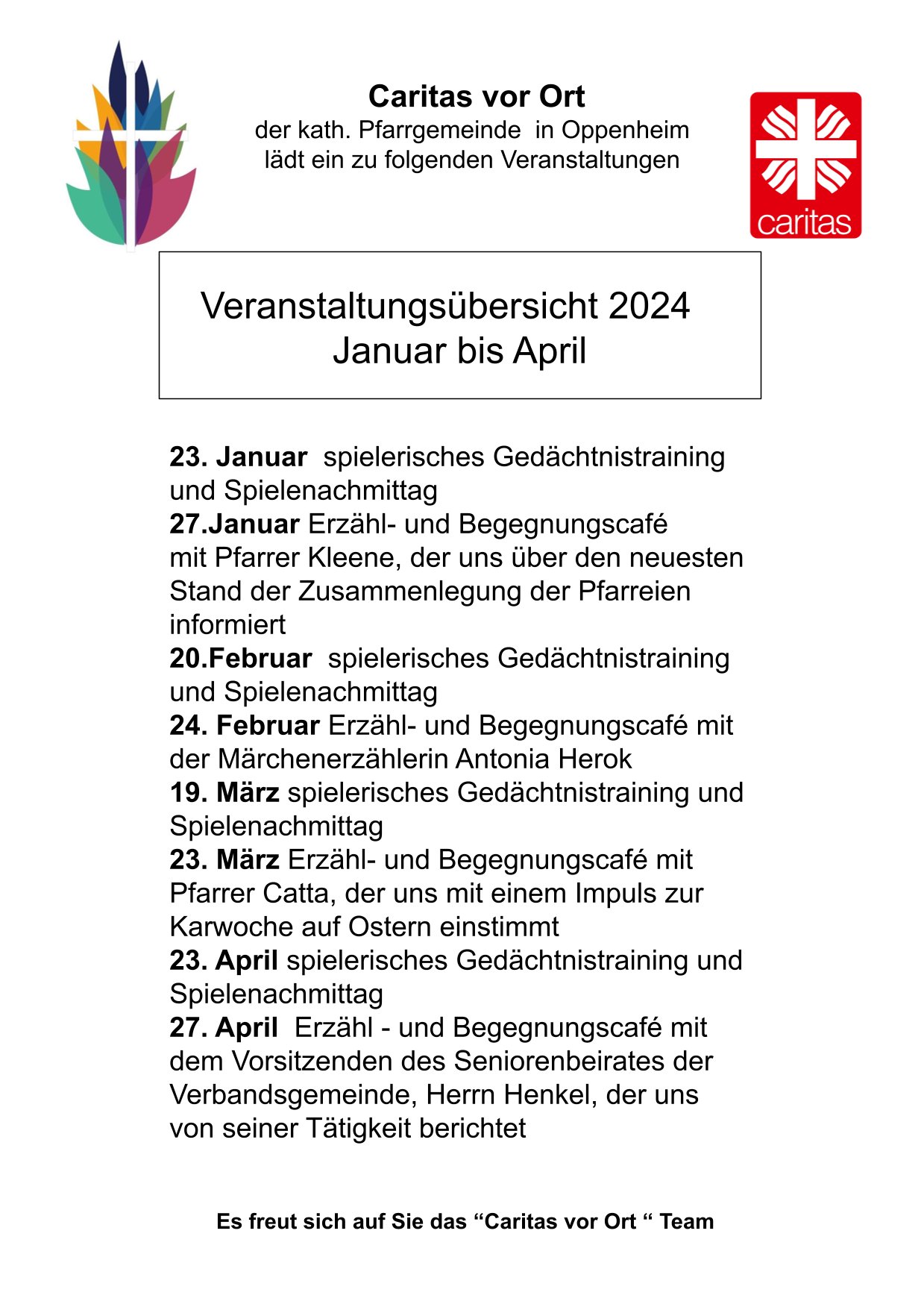 2024_Caritas_Terminübersicht Januar bis April 24-1 (c) Pfarrgruppe Oppenheim