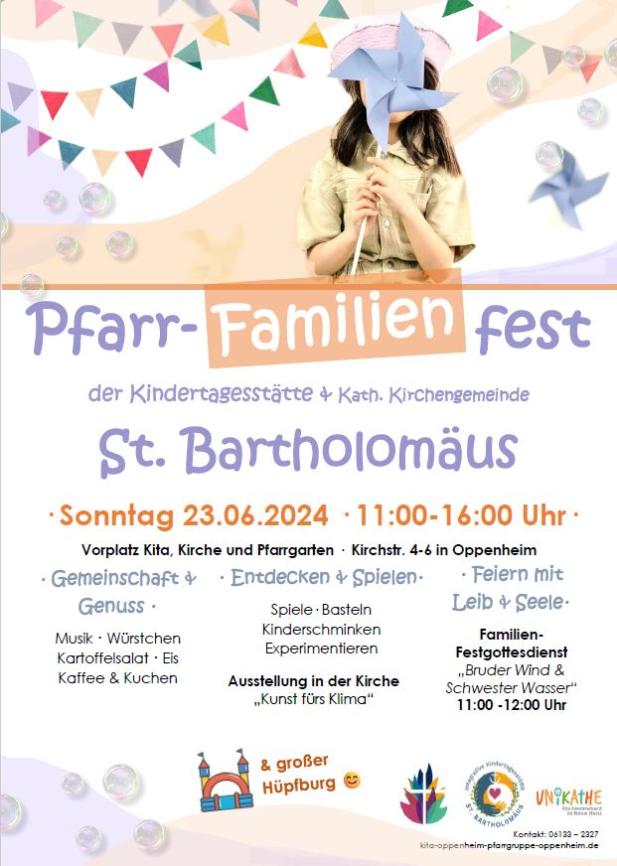 2024_Sommerfest plakat_Oppenheim_komplett (c) Integrative Kita St.Bartholomäus