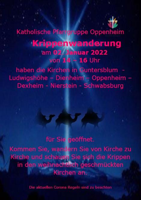 Krippenwanderung Plakat 2022 (c) Pfarrgruppe Oppenheim