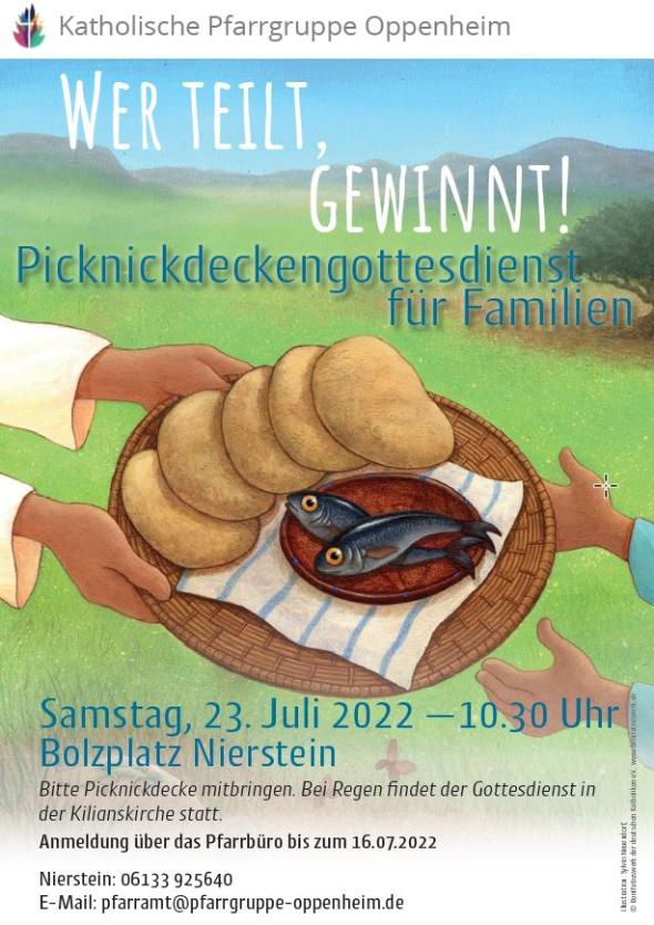 Plakat_Picknickdankgottesdienst_Nierstein_2022 (c) Bonifatiuswerk der deutschen Katholiken e.V.. www.bonifatiuswerk.de