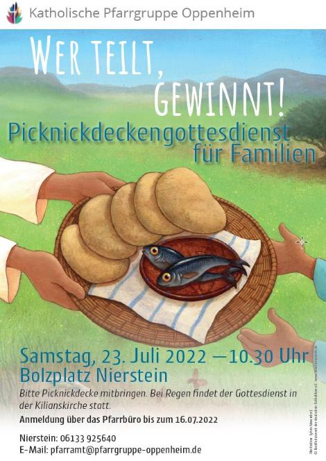 Plakat_Picknickdankgottesdienst_Nierstein_2022 (c) Bonifatiuswerk der deutschen Katholiken e.V.. www.bonifatiuswerk.de