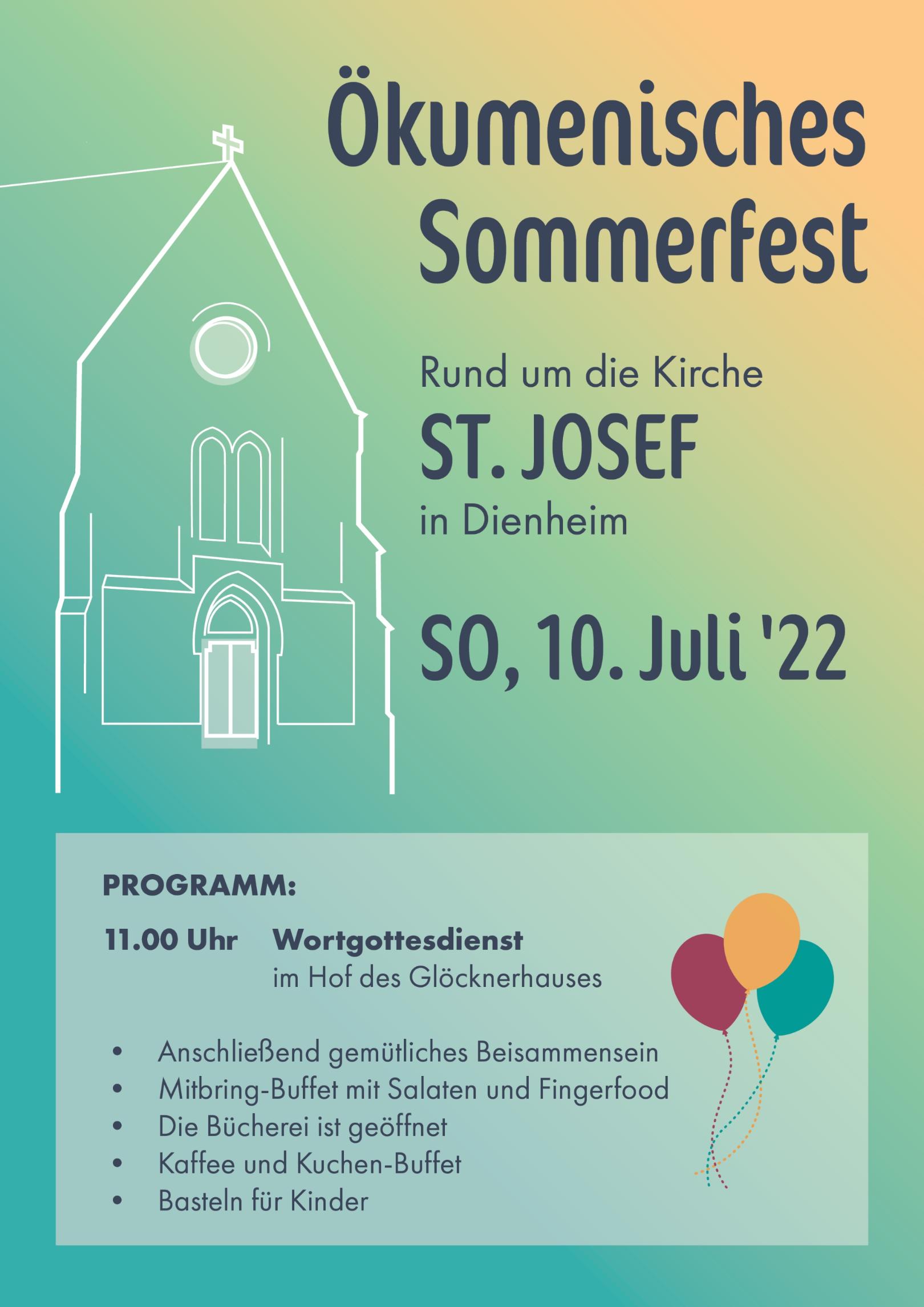 Plakat_Sommerfest_Dienheim_2022 (c) Pfarrgruppe Oppenheim