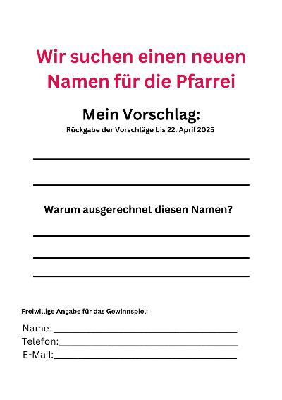 Wir suchen einen neuen Namen
