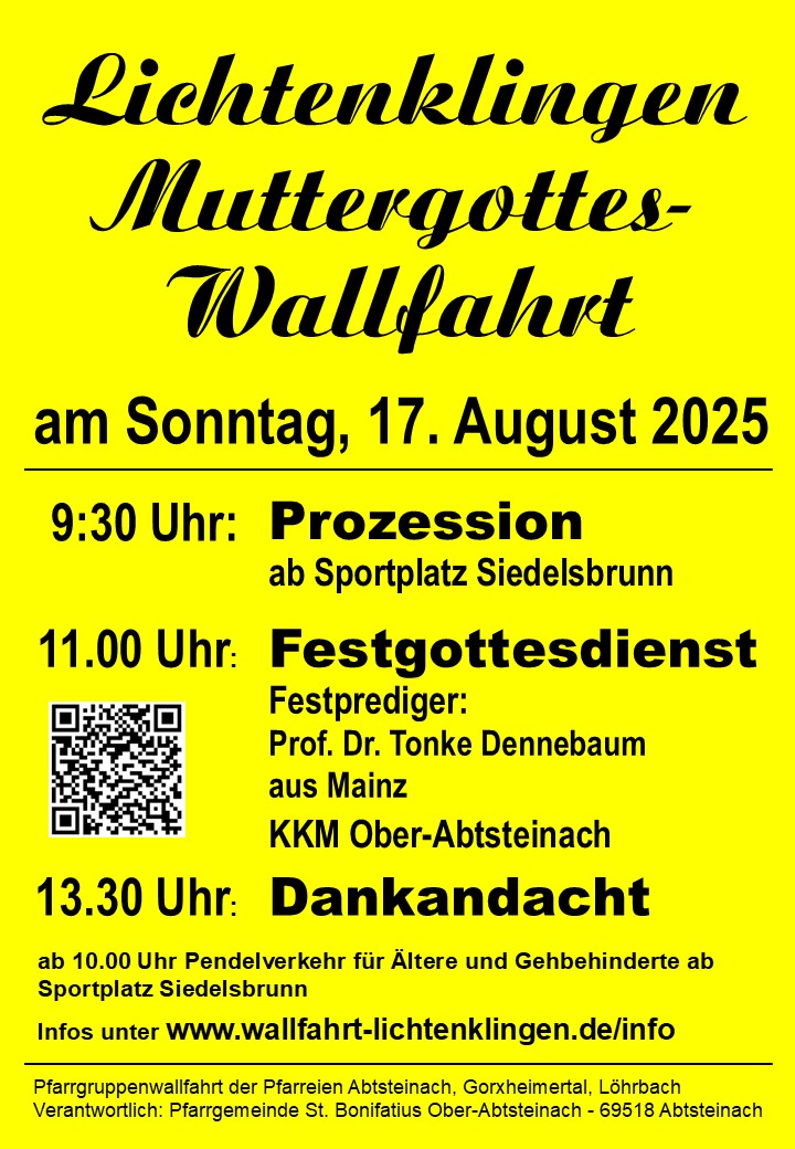 Plakat_Lichtenklingen_2025 (c) Pfarrgruppe Abtsteinach