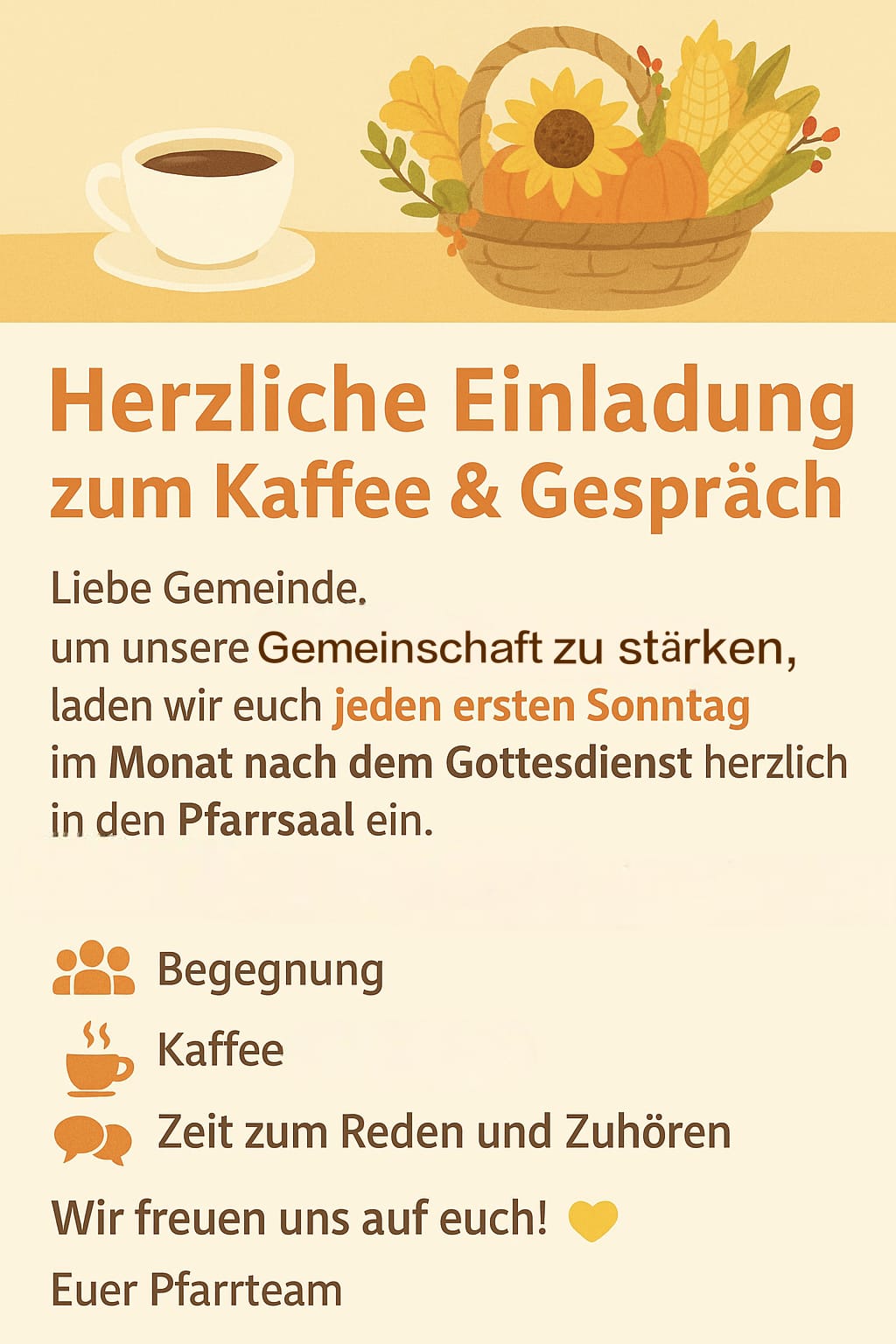Einladung zum Pfarr-Cafe (c) Christkönig Wölfersheim