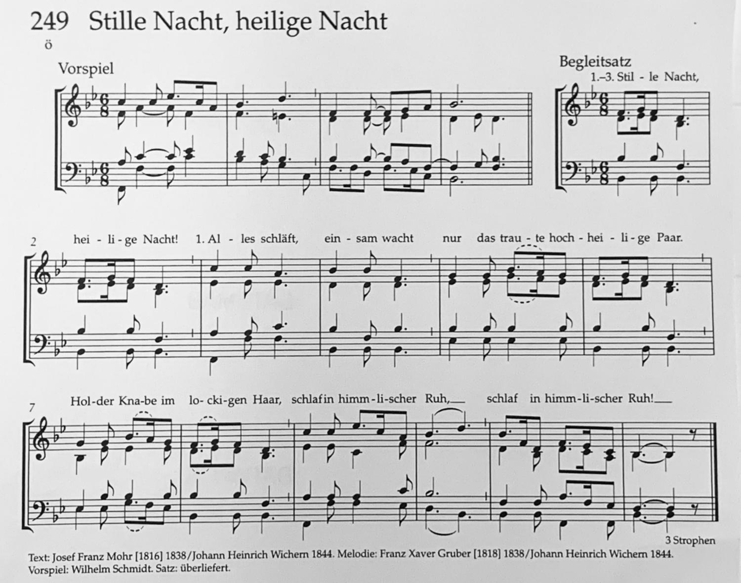 Stille Nacht (c) Orgelbuch/Gotteslob