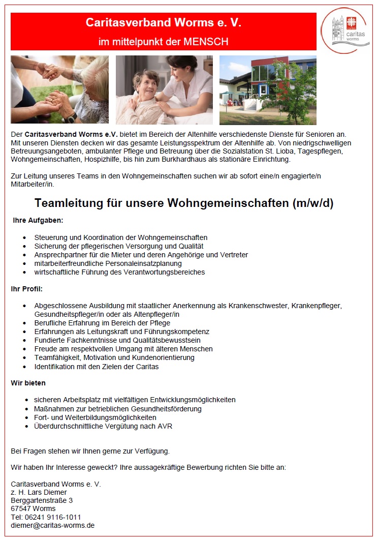 Caritasverband Worms Pfarrgruppe Worms Nordstadt