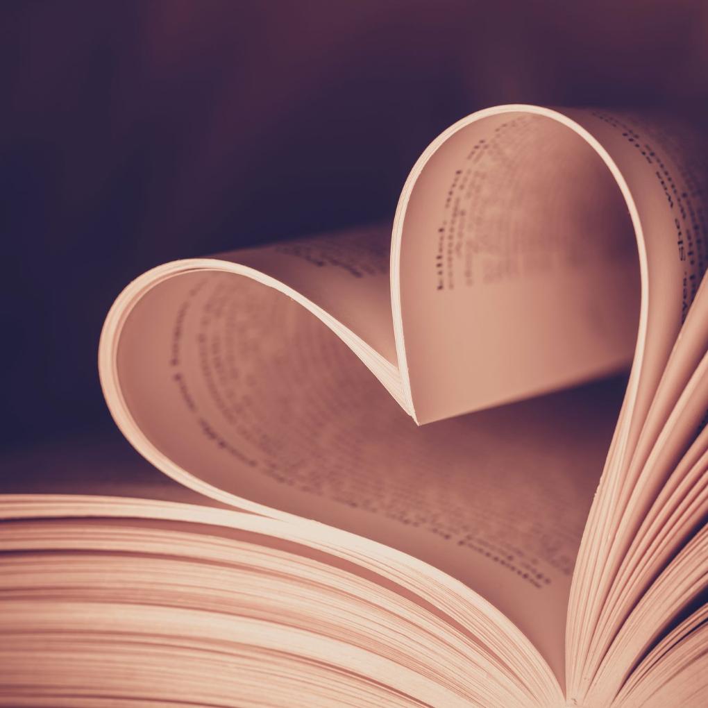 Heart book page - vintage effect style pictures