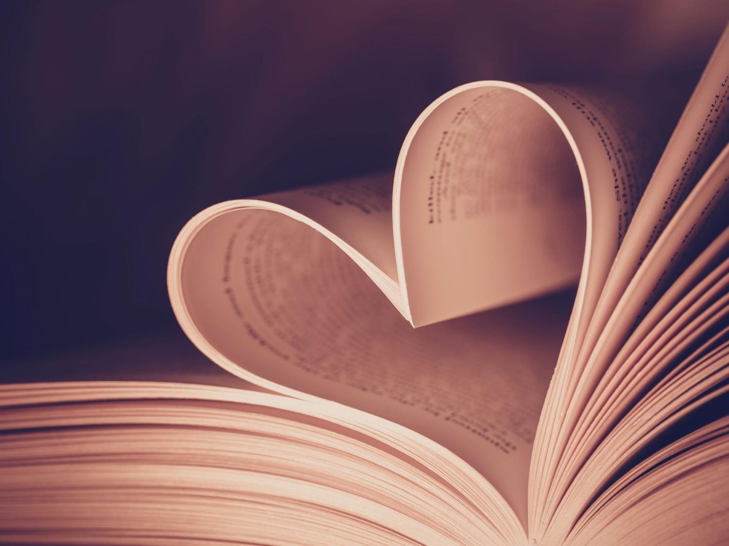 Heart book page - vintage effect style pictures