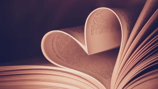 Heart book page - vintage effect style pictures