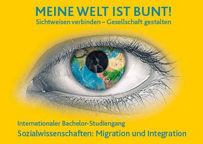 Meine Welt ist bunt - Postkarte gelb (c) KH Mainz