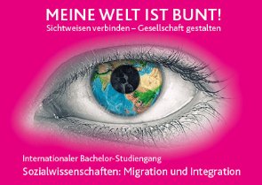 Meine Welt ist bunt - Postkarte pink (c) KH Mainz