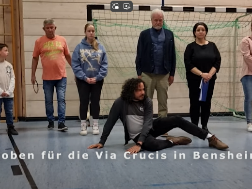 Proben für die Passionsspiele in Bensheim