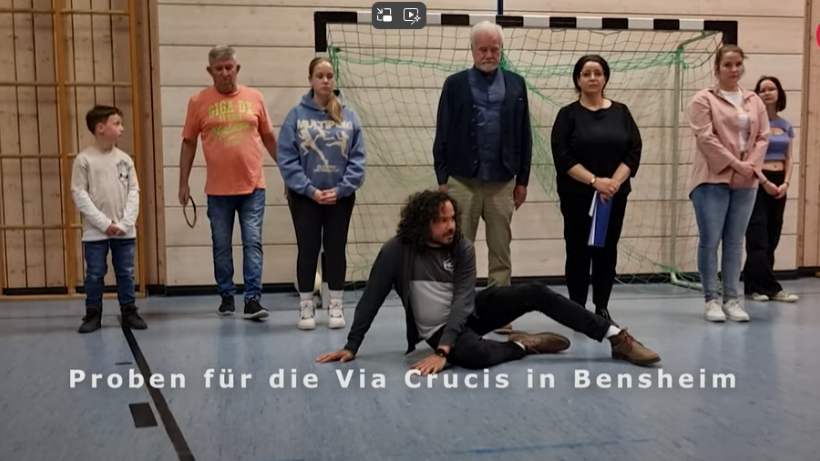 Proben für die Passionsspiele in Bensheim