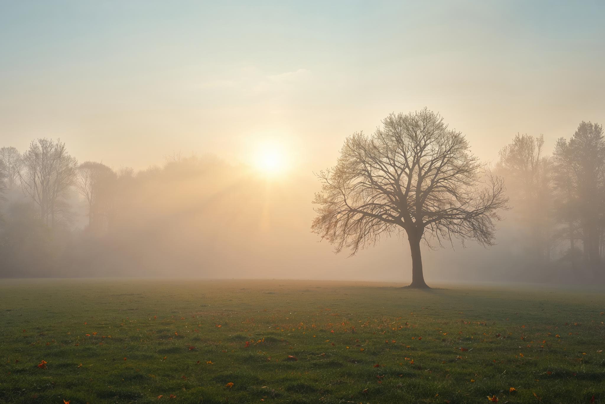 Wintermorgen auf einer Waldlichtung