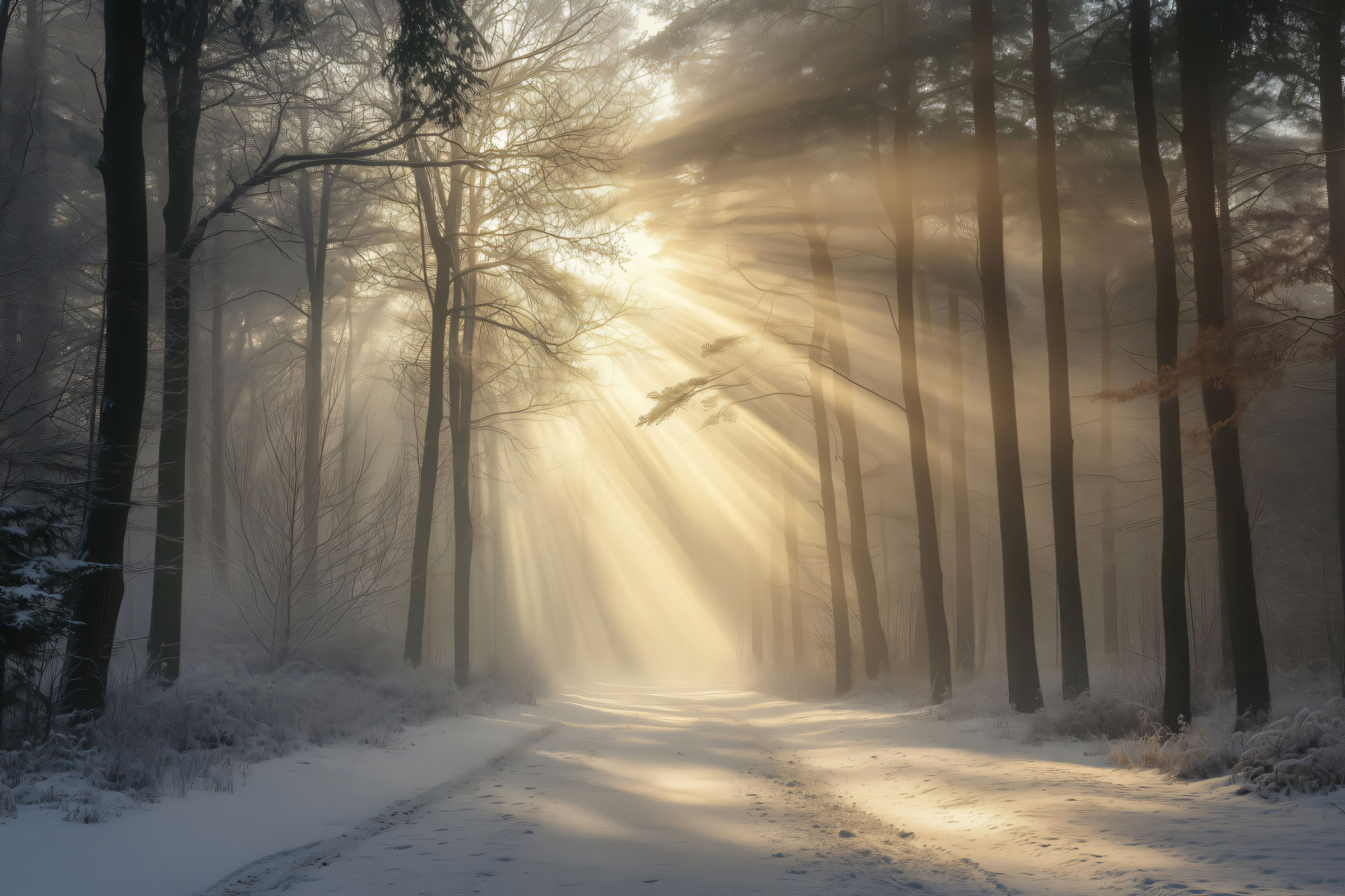 Lichtermeer im Winterwald