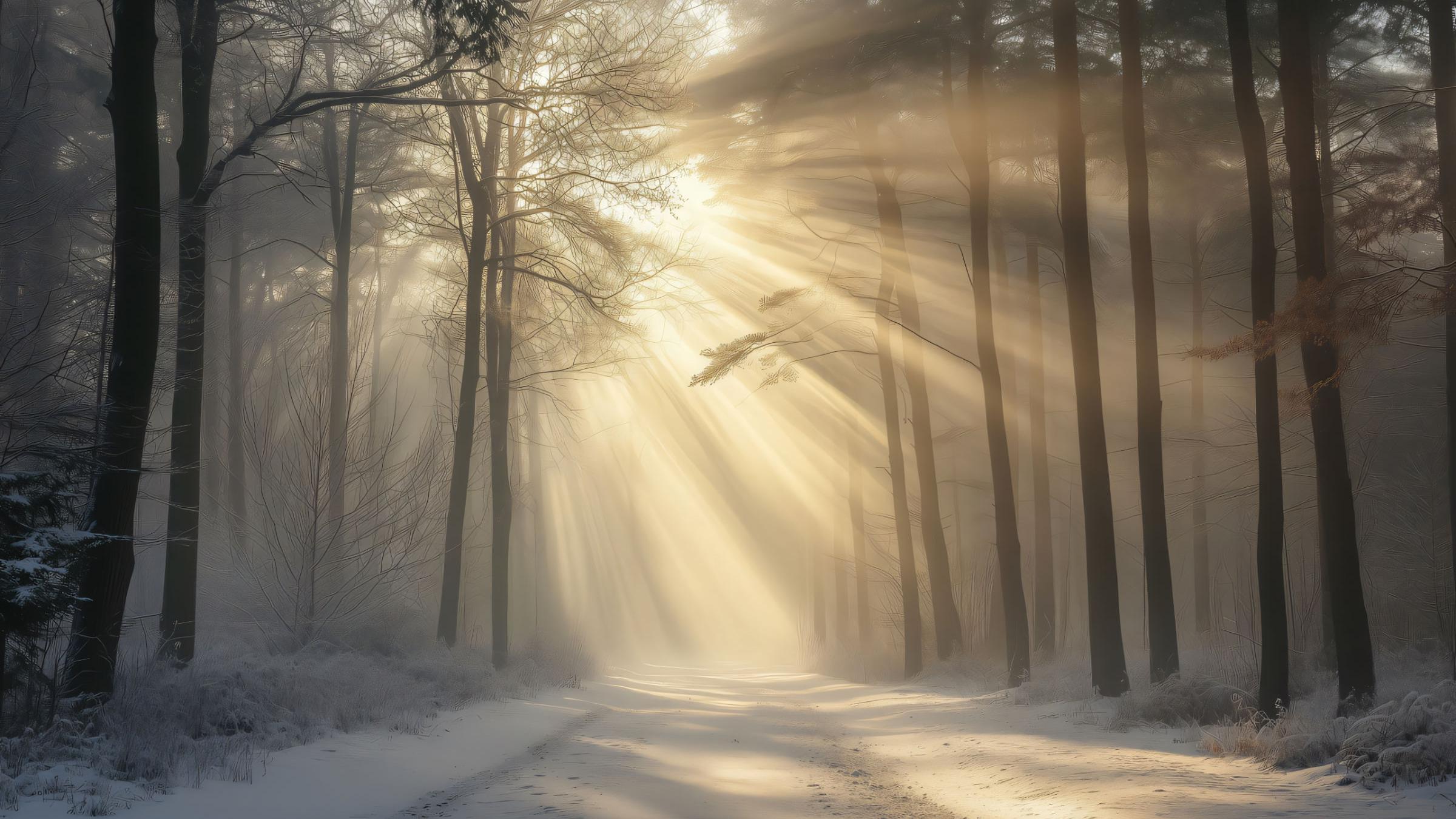 Lichtermeer im Winterwald