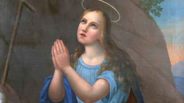 Heilige Maria Magdalena, Altarbild auf dem Altar der Heiligen Maria Magdalena in der Pfarrkirche des Verwundeten Jesus in Gradec, Kroatien