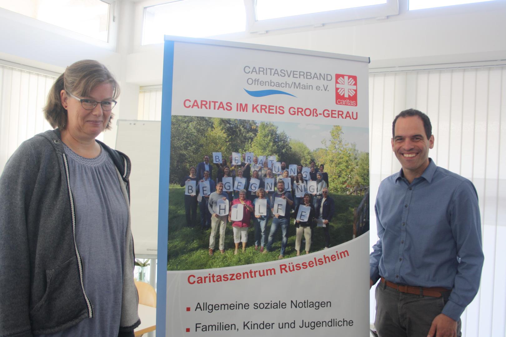 Zwei der Ansprechpartner für das sozialpastorale Projekt in Groß-Gerau: Christine Müller, „Netzwerk Leben“, Eric Niekisch, Caritas- Bereichsleiter im Kreis Groß-Gerau (c) Anja Weiffen