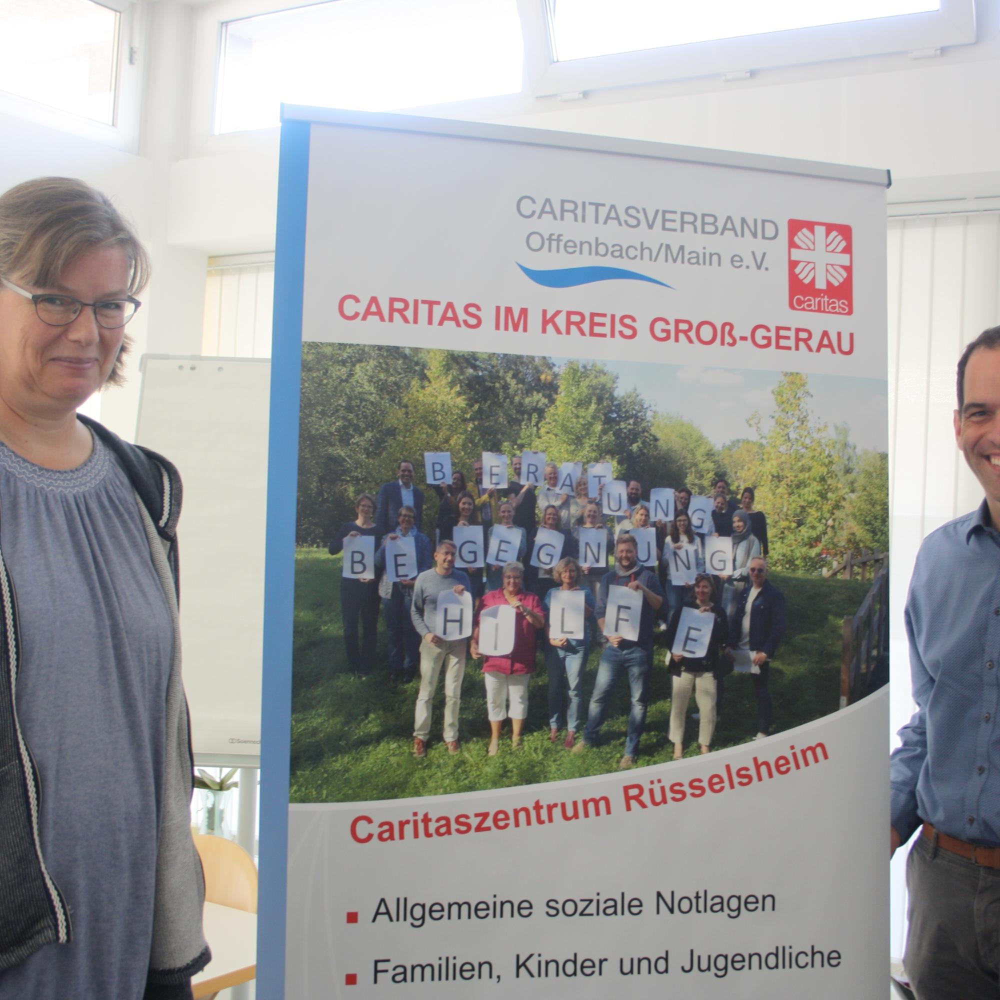 Zwei der Ansprechpartner für das sozialpastorale Projekt in Groß-Gerau: Christine Müller, „Netzwerk Leben“, Eric Niekisch, Caritas- Bereichsleiter im Kreis Groß-Gerau