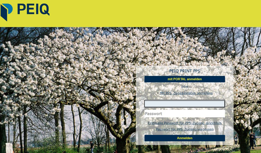 Screenshot der Anmeldemaske Pfarrbriefportal