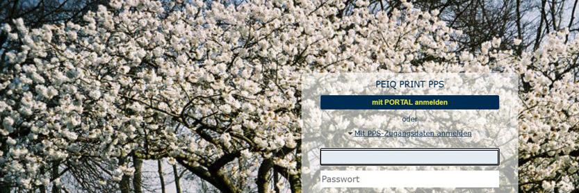 Screenshot der Anmeldemaske Pfarrbriefportal