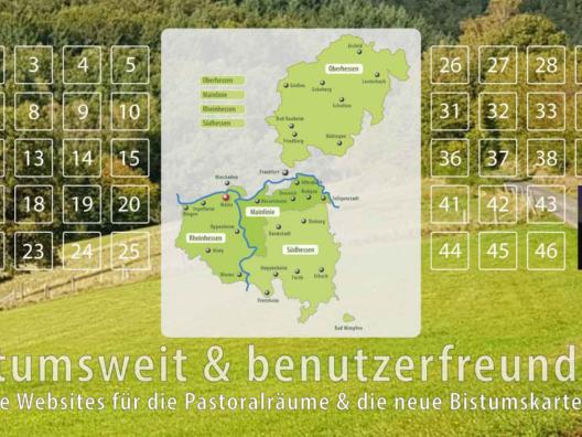 Dachwebsites und neue Bistumskarte