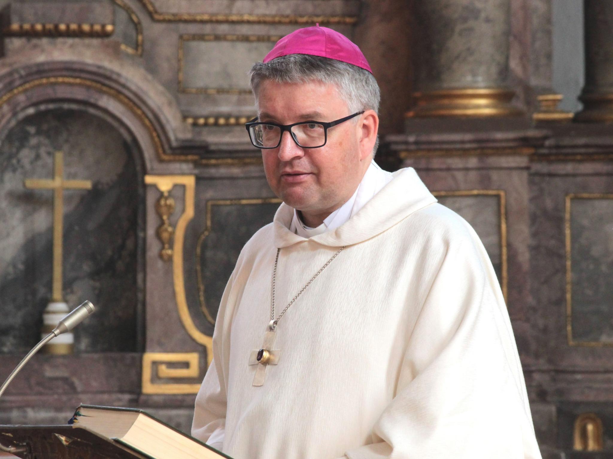 Mainz, 9. Juni 2018: Bischof Peter Kohlgraf bei seiner Predigt in der Sendungsfeier von Gemeindereferentin Edith Sans-Jakob in der Seminarkirche.
