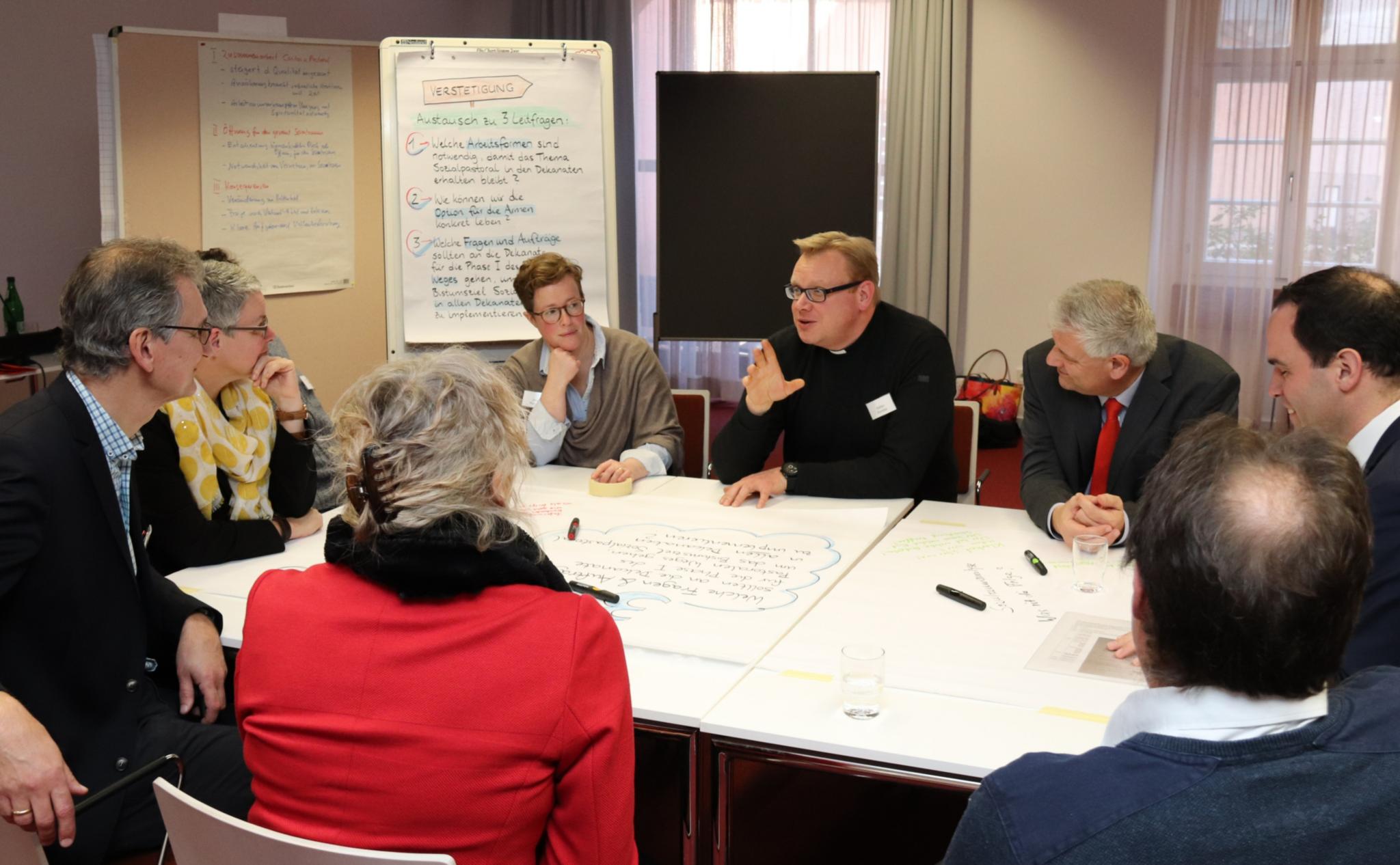 Mainz, 17.1.2019: Wie geht es mit dem Bistumsziel Sozialpastoral weiter? Darüber tauschten sich die Teilnehmer eines Vernetzungstreffens aus.