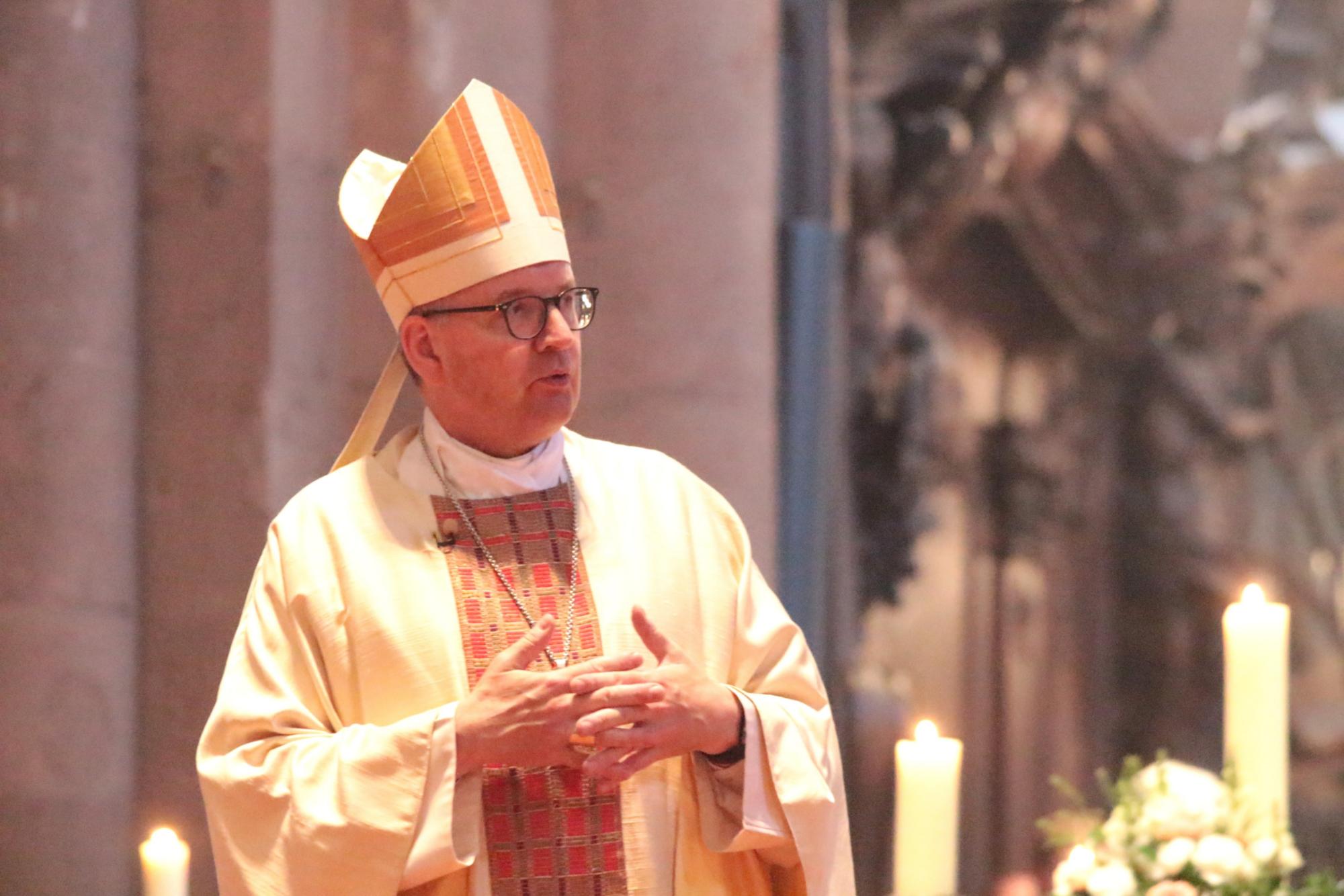 MAinz, 28. Juni 2025: Der Mainzer Bischof Peter Kohlgraf bei seinem Schlusswort am Ende des Weihegottesdienstes. (c) Bistum Mainz / Blum