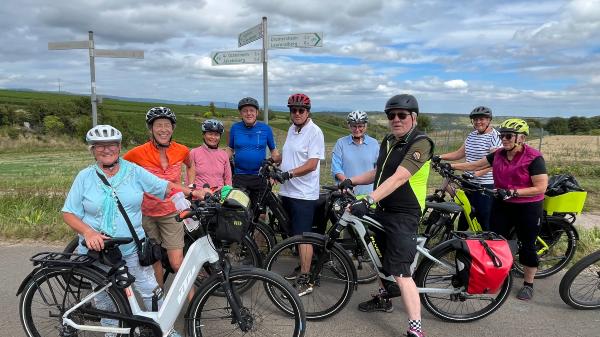 Fahrradpilger auf dem Weg zur Familienwallfahrt auf dem Jakobsberg