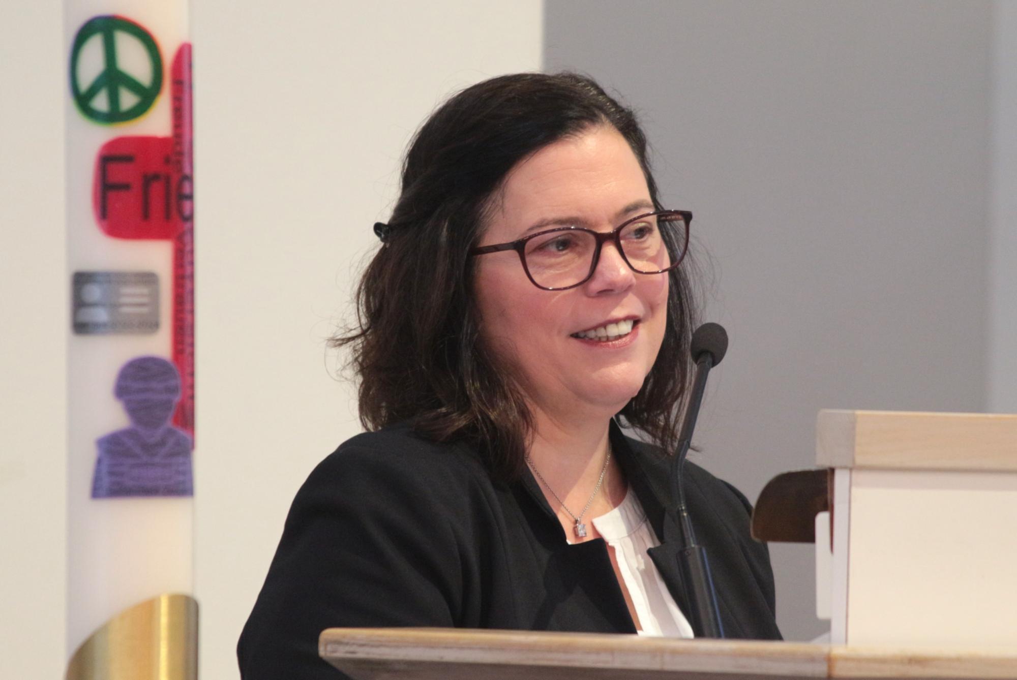 Mainz, 13. September 2025: Die Bevollmächtigte des Generalvikars, Ordinariatsdirektorin Stephanie Rieth, bekräftigte, dass Umwelt- und Klimaschutz im Bistum Mainz strategische Themen sind. (c) Bistum Mainz / Blum