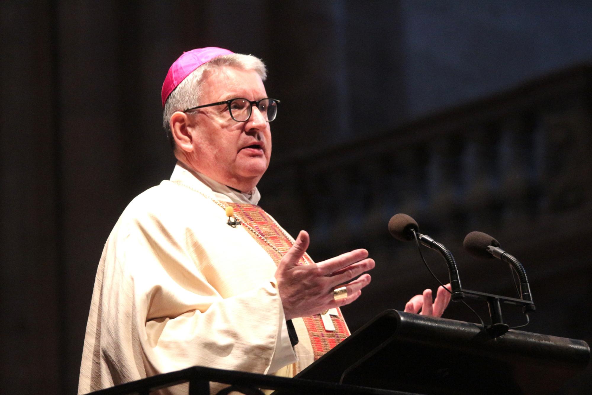 Mainz, 30. März 2026: Bischof Peter Kohlgraf bei seiner Predigt in der Missa chrismatis im Mainzer Dom. (c) Bistum Mainz / Blum