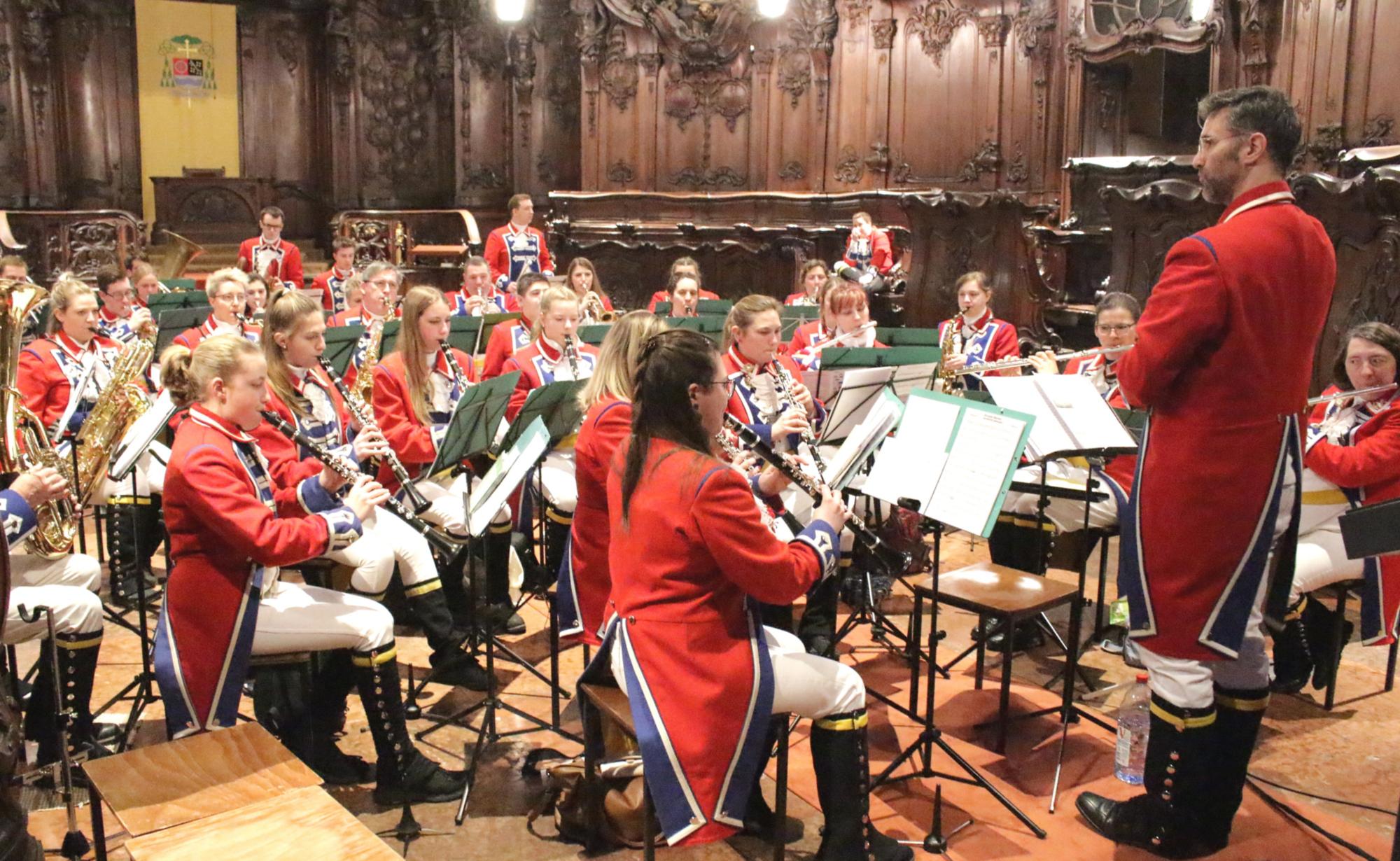 Mainz, 23. Februar 2020: Die musikalische Gestaltung hatte unter anderem das Wonnegauer Blasorchester aus Osthofen unter Leitung von Samir Müller übernommen.