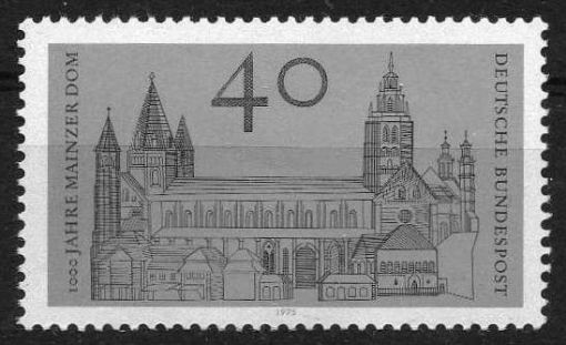 Die Mainzer Dom-Briefmarke aus dem Jubiläumsjahr 1975.