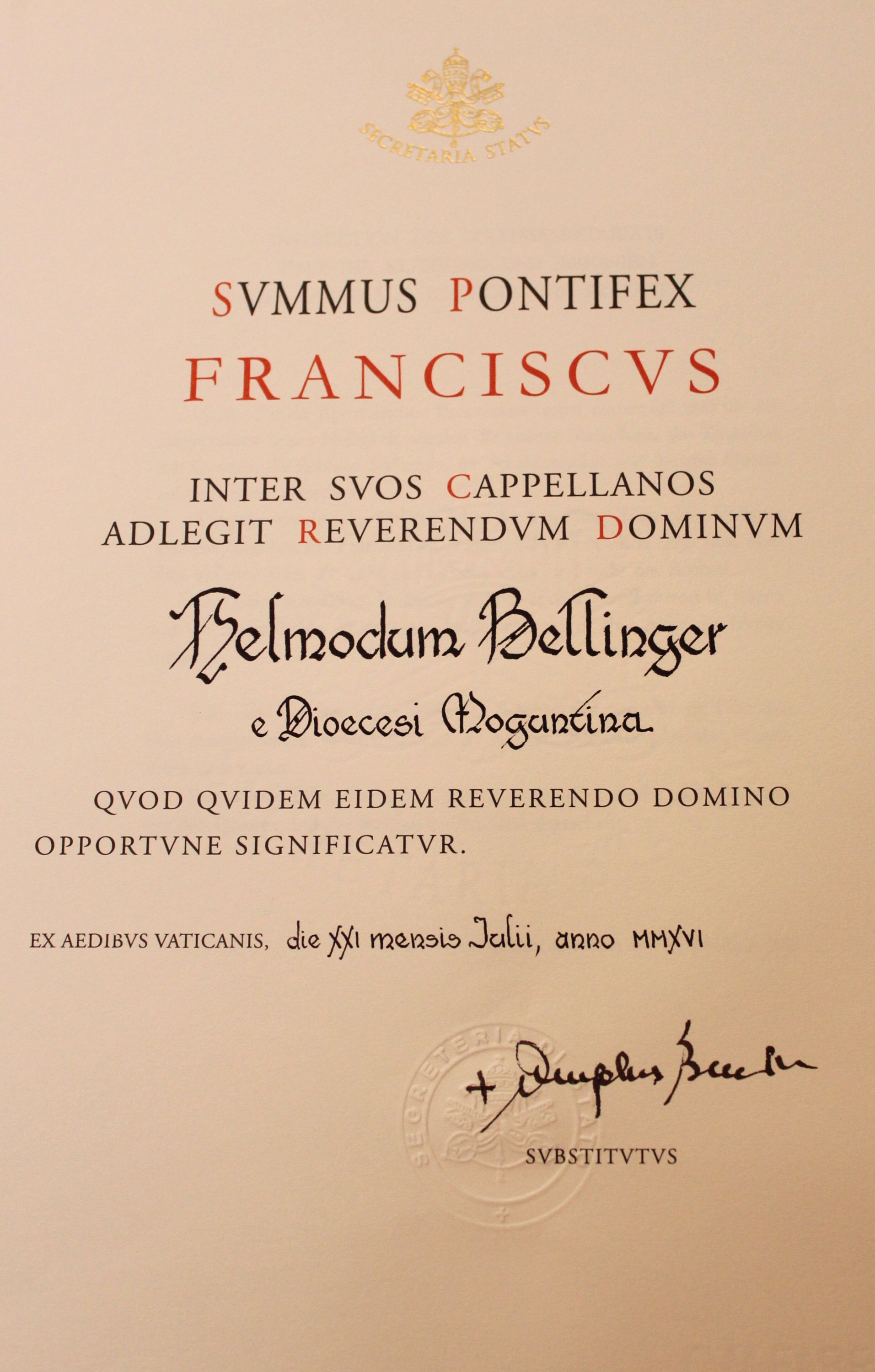 Bellinger Monsignore (c) Bistum Mainz / Matschak