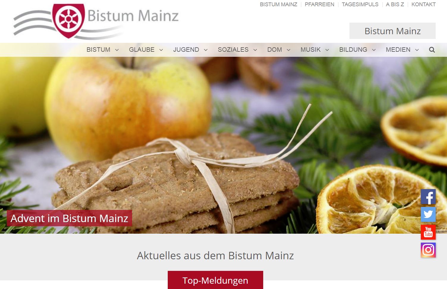 Startseite bistummainz.de (c) Bistum Mainz