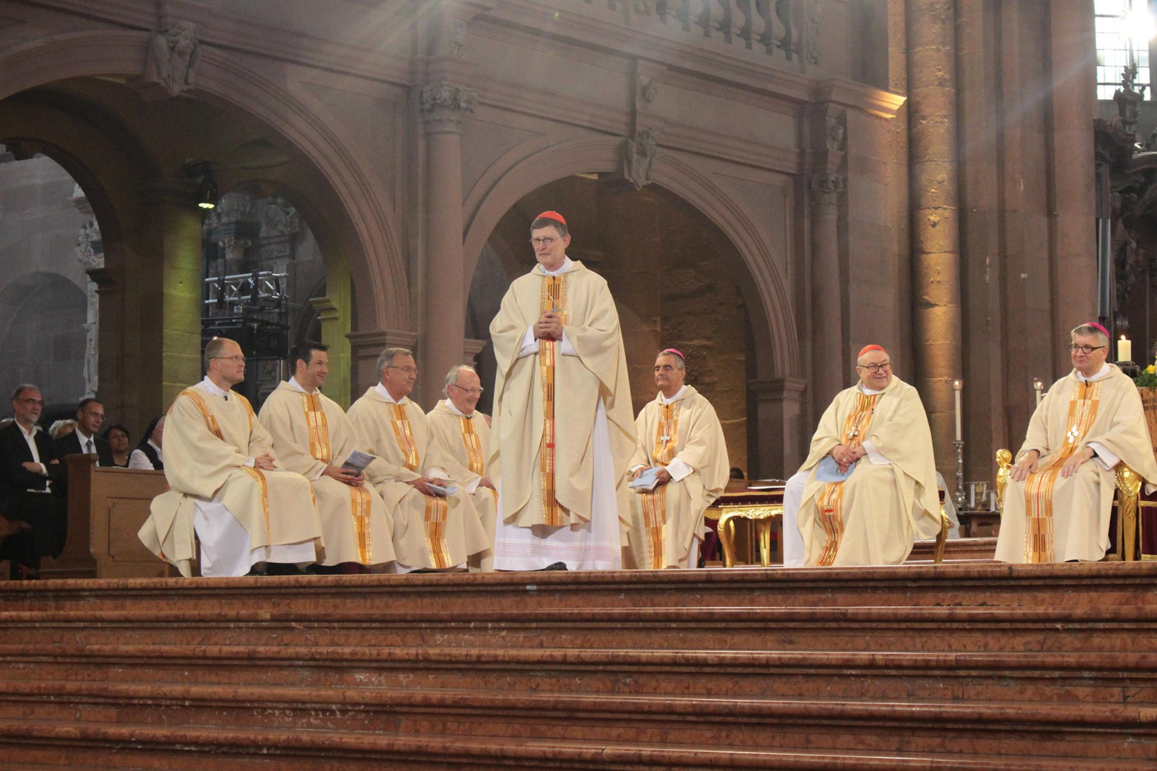 Mainz, 27. August 2017: Kardinal Rainer Maria Woelki bei seinem Grußwort am Ende des Gottesdienstes.